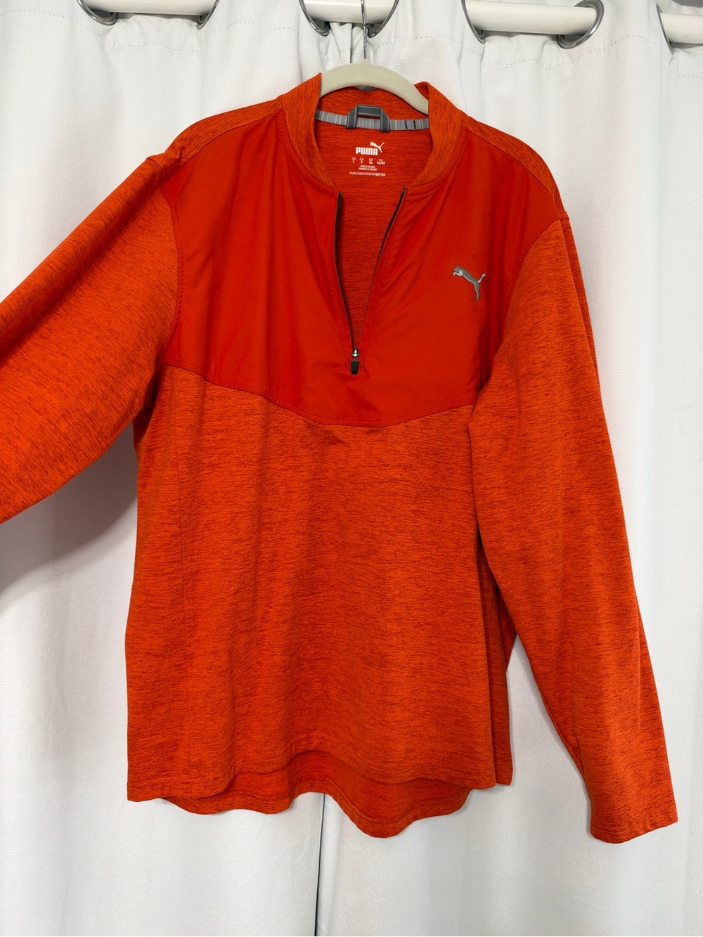 Puma Men's Bright Orange Half-Zip Pullover